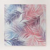 Hawaïaanse tropische palmen: stijlvol naadloos legpuzzel (Horizontaal)
