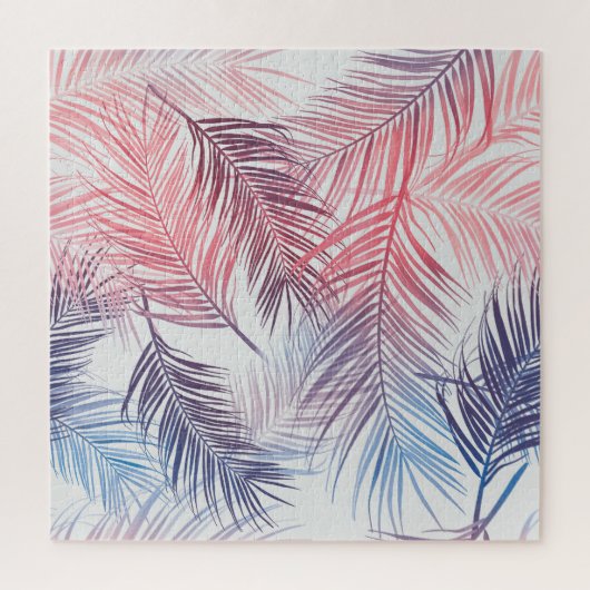 Hawaïaanse tropische palmen: stijlvol naadloos legpuzzel (Verticaal)