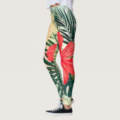 Hawaïaanse tropische planten, kleurrijke bloemen. leggings (Links)