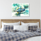 Hawaïaanse tropische vis Waterverf Hawaii filefish Canvas Afdruk (Insitu (Slaapkamer))