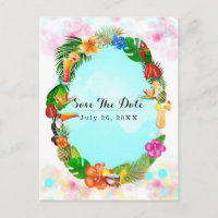 Hawaiaanse Tropische Zomer Frame Save the Date Fee