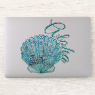 Hawaïaanse turquoise schelp Aloha Sticker