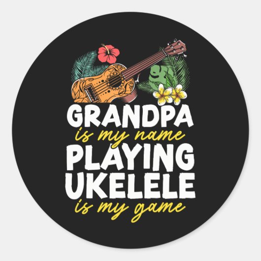 Hawaïaanse ukelele uke opa opa is mijn naam ronde sticker (Voorkant)