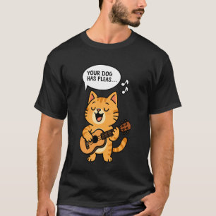 Hawaiaanse Ukulele Uke Kat Je Hond Heeft Vlooien T-shirt