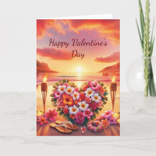 Hawaïaanse Valentijnsdag Kaart (Voorkant)