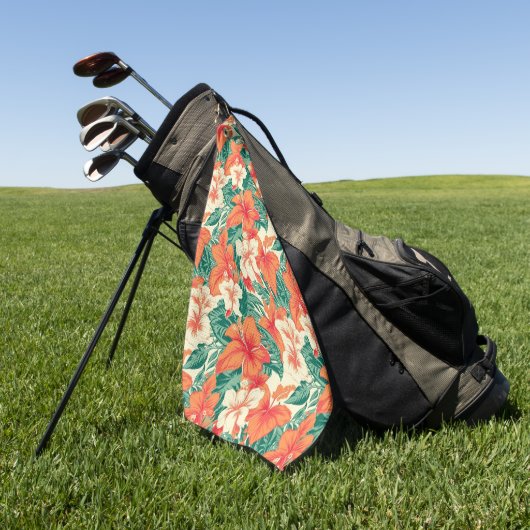 Hawaïaanse vibe tropische bloemen patroon golfhanddoek (Groen)
