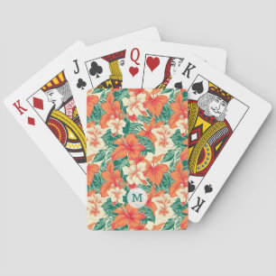 Hawaïaanse vibe tropische bloemen patroon pokerkaarten