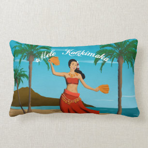 Hawaiaanse Vintage Mele Kalikimaka-ansichtkaart Kussen