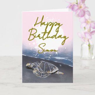 Hawaiaanse zeeschildpad verjaardagskaart kaart