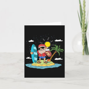 Hawaiaanse zomer koele kerstman surfen kerstmis kaart