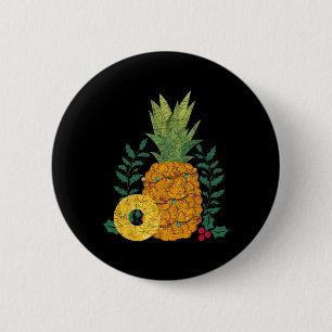 Hawaiaanse Zomerfruit Ananas Tropisch Kerstmis Ronde Button 5,7 Cm