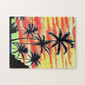 Hawaiaanse Zonsondergang Coco Palms Legpuzzel (Horizontaal)