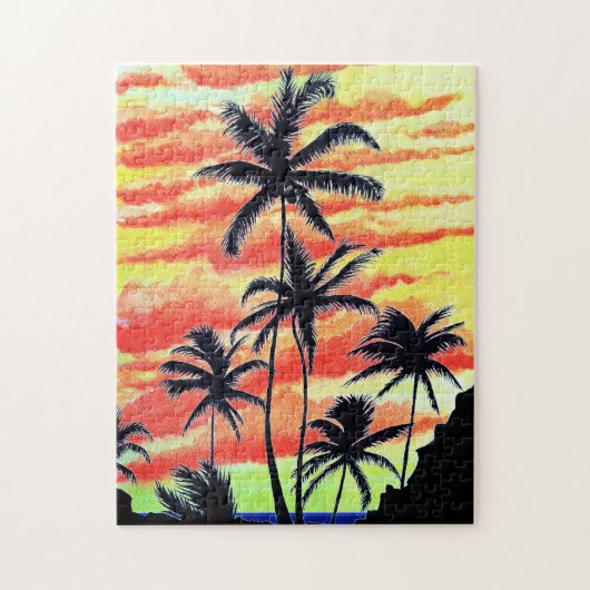 Hawaiaanse Zonsondergang Coco Palms Legpuzzel (Verticaal)