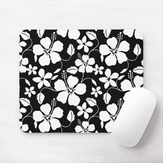 HAWAÏAN HULA (HIBISCUS) BLACK MUISMAT (Met muis)