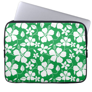 HAWAÏAN HULA (HIBISCUS) GROEN LAPTOP SLEEVE
