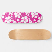 HAWAÏAN HULA (HIBISCUS) HOT PINK SKATEBOARD (Horizontaal)