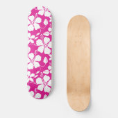 HAWAÏAN HULA (HIBISCUS) HOT PINK SKATEBOARD (Voorkant)