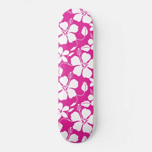 HAWAÏAN HULA (HIBISCUS) HOT PINK SKATEBOARD (Voorkant)