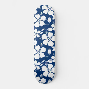HAWAÏAN HULA (HIBISCUS) NAVY SKATEBOARD