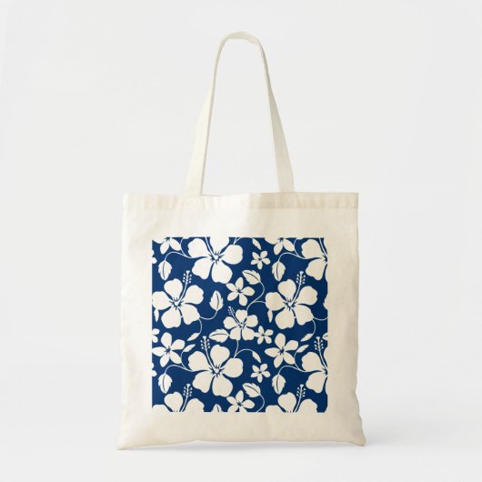 HAWAÏAN HULA (HIBISCUS) NAVY TOTE BAG (Voorkant)