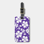 HAWAÏAN HULA (HIBISCUS) PAARS BAGAGELABEL (Voorkant verticaal)