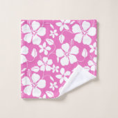 HAWAÏAN HULA (HIBISCUS) PINK BATH TOWEL SET BAD HANDDOEK (Wasdoekje)