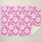 HAWAÏAN HULA (HIBISCUS) PINK SHERPA DEKEN (Voorkant (horizontaal))