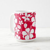 HAWAÏAN HULA (HIBISCUS) RED COFFEE MOK (Voorkant links)