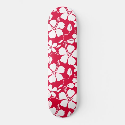 HAWAÏAN HULA (HIBISCUS) RED SKATEBOARD (Voorkant)
