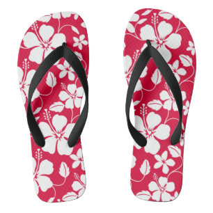 HAWAÏAN HULA (HIBISCUS) RED TEENSLIPPERS