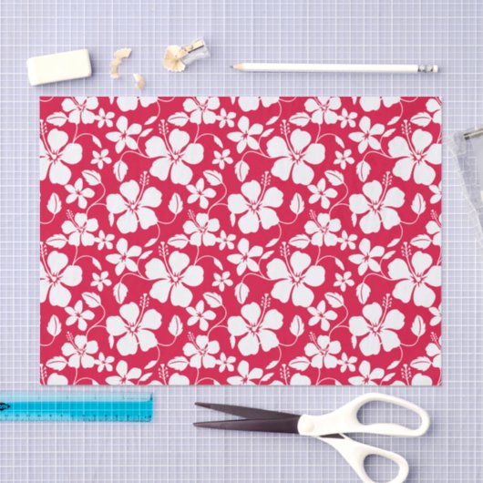 HAWAÏAN HULA (HIBISCUS) RED TISSUEPAPIER (Craft)