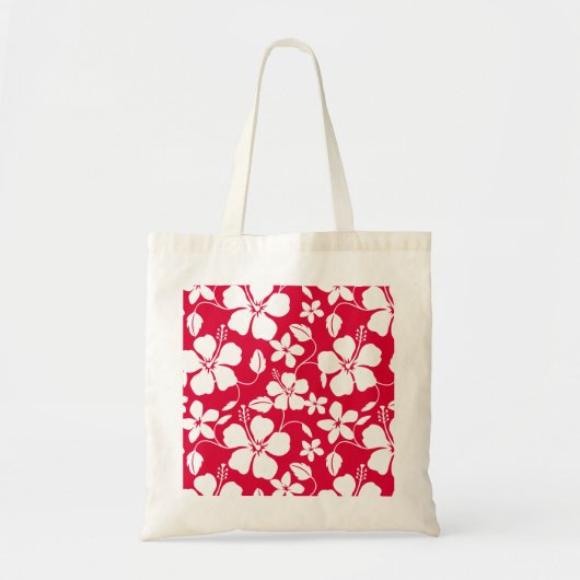 HAWAÏAN HULA (HIBISCUS) RED TOTE BAG (Voorkant)