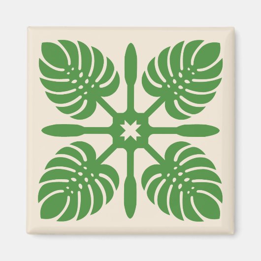 HAWAÏAN QUILT magnet- Monstera Magneet (Voorkant)