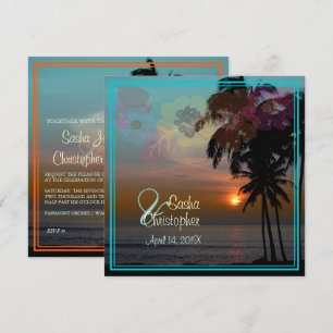 HAWAÏAN SUNSET/BEACH/LUAU/INVITATIES KAART