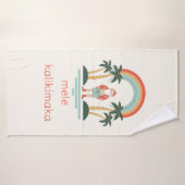 Hawaïen/arc-en-ciel/Palms Père Noël (Serviette de bain)