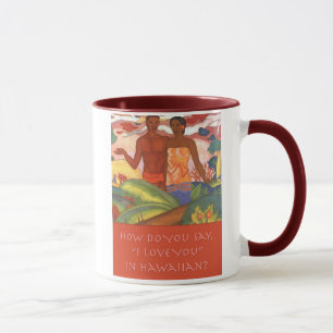 Hawaïen "je t'aime" tasse de Saint-Valentin