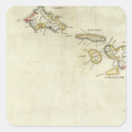 Hawaii 3 vierkante sticker (Voorkant)