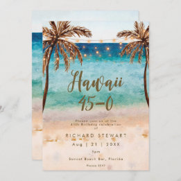 hawaii 45 0 45e anniversaire de plage invitation