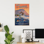 Hawaii - Affiche ancienne de Clipper Pan American (Bureau à domicile)