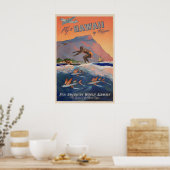 Hawaii - Affiche ancienne de Clipper Pan American (Cuisine)