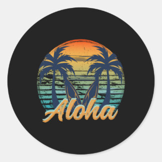 Hawaii Aloha Beach Island Ronde Sticker