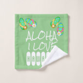 HAWAII ALOHA COLLECTION - JEU DE SERVIETTES DE BAI (Gant de toilette)