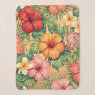 Hawaii aloha decoratieve bloemenpatroon sherpa deken