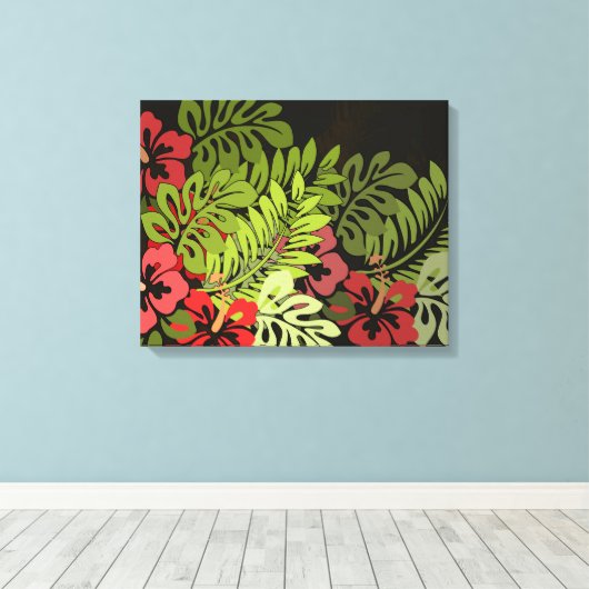 Hawaii Aloha Flower Art Print (Insitu (Houten vloer))