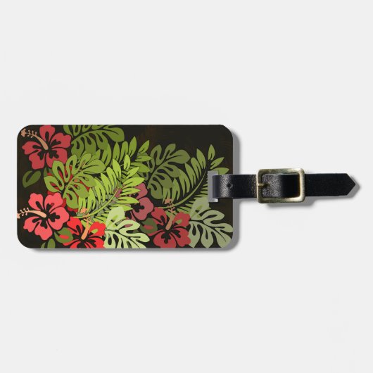 Hawaii Aloha Flower Art Print Bagagelabel (Voorkant horizontaal)