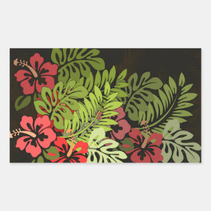 Hawaii Aloha Flower Art Print Rechthoekige Sticker
