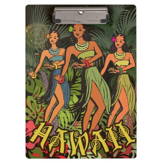 Hawaii Aloha Palm Hula Art Design Klembord (Voorkant)