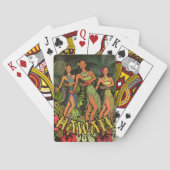 Hawaii Aloha Palm Hula Art Design Pokerkaarten (Achterkant)