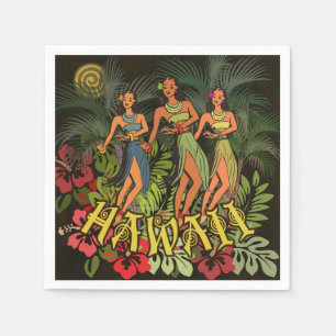 Hawaii Aloha Palm Hula Art Design Servet