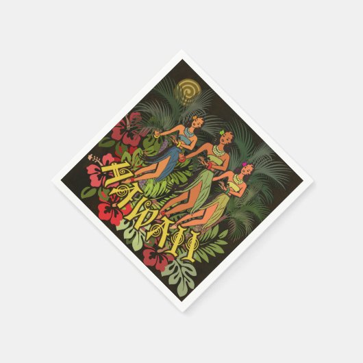 Hawaii Aloha Palm Hula Art Design Servet (Hoek)